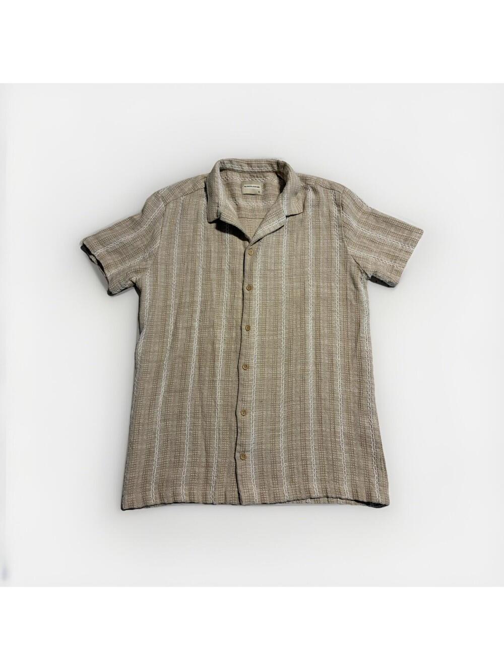 Blanco By Nature Mens Medium Brown 100% Cotton Short Sleeve Button Down Shirt